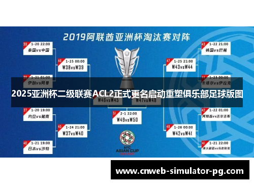2025亚洲杯二级联赛ACL2正式更名启动重塑俱乐部足球版图